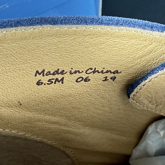 Jack Rogers Izzie Suede Wedge Boot Bootie Midnight Blue Buckle Women's Size 6.5 - Picture 10 of 14